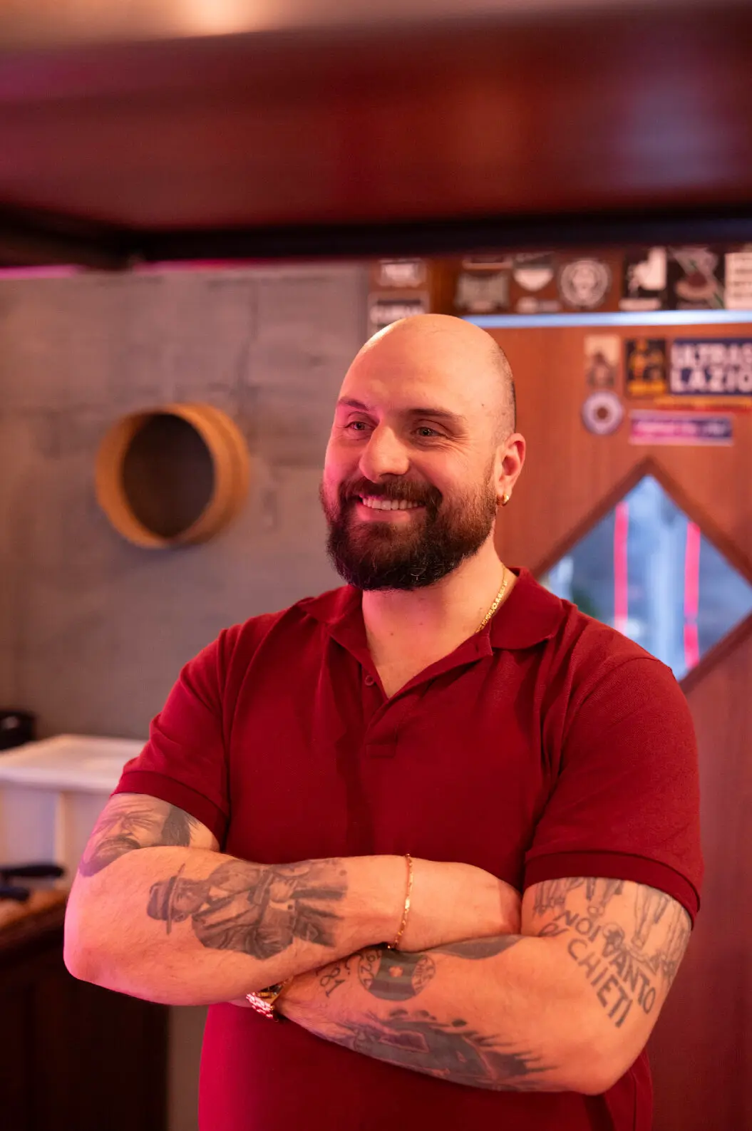 Frank nella sua trattoria a Chieti